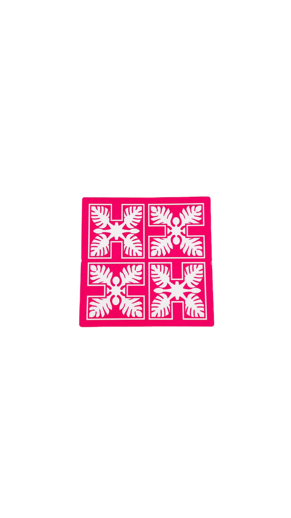 FULL COLOR STICKER - QUILT LOGO PINK Utility Hawaii's Finest 