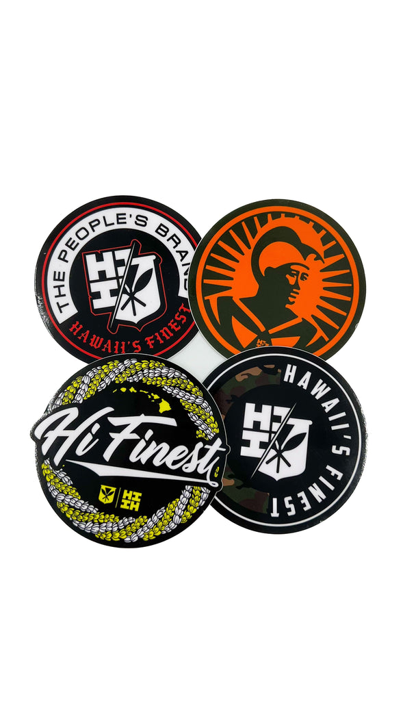 FULL COLOR STICKER - SPLIT LOGO CIRCLE CREST RED Utility Hawaii's Finest 