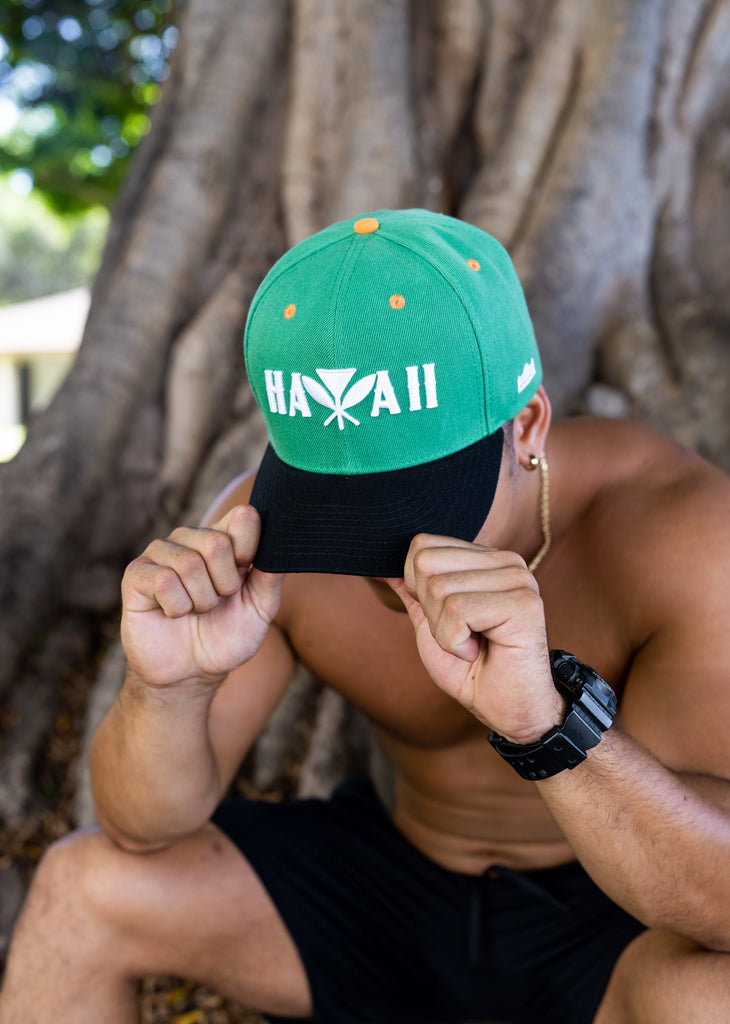 GREEN & ORANGE HAWAII KANAKA HAT Hat Hawaii's Finest 