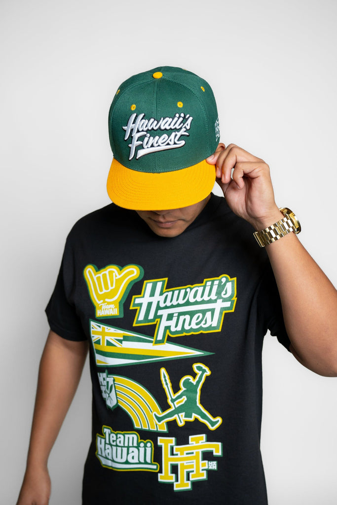 GREEN & YELLOW SCRIPT HAT Hat Hawaii's Finest 