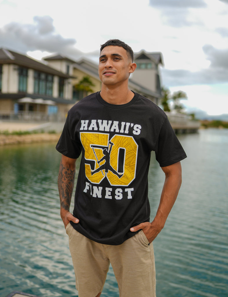 JUMPMAN 50 YELLOW T-SHIRT Shirts Hawaii's Finest MEDIUM 