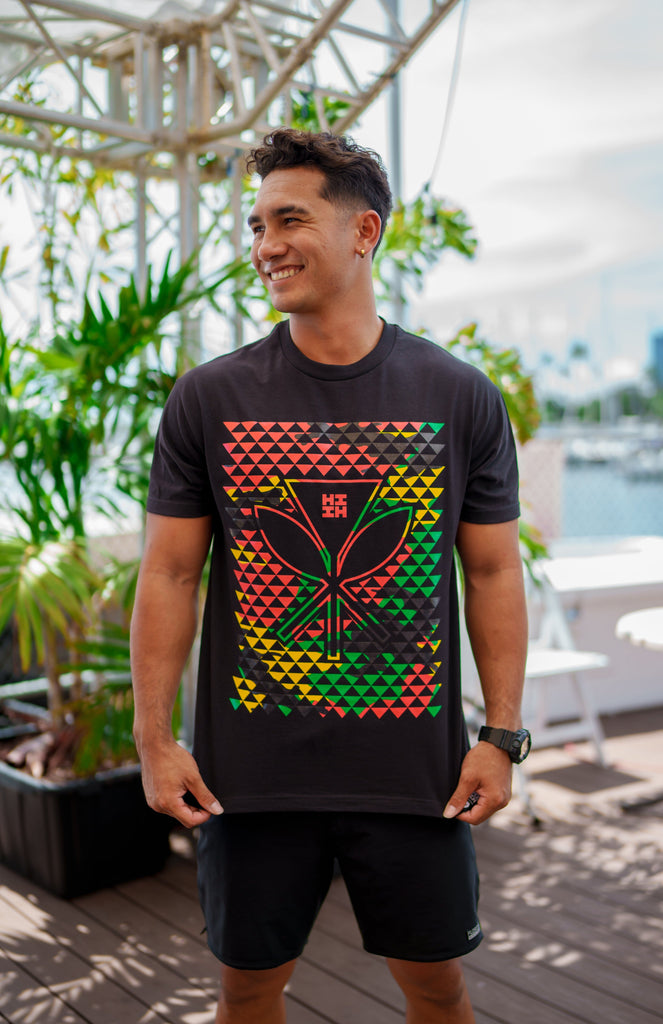 KANAKA CAMO RASTA T-SHIRT Shirts Hawaii's Finest MEDIUM 