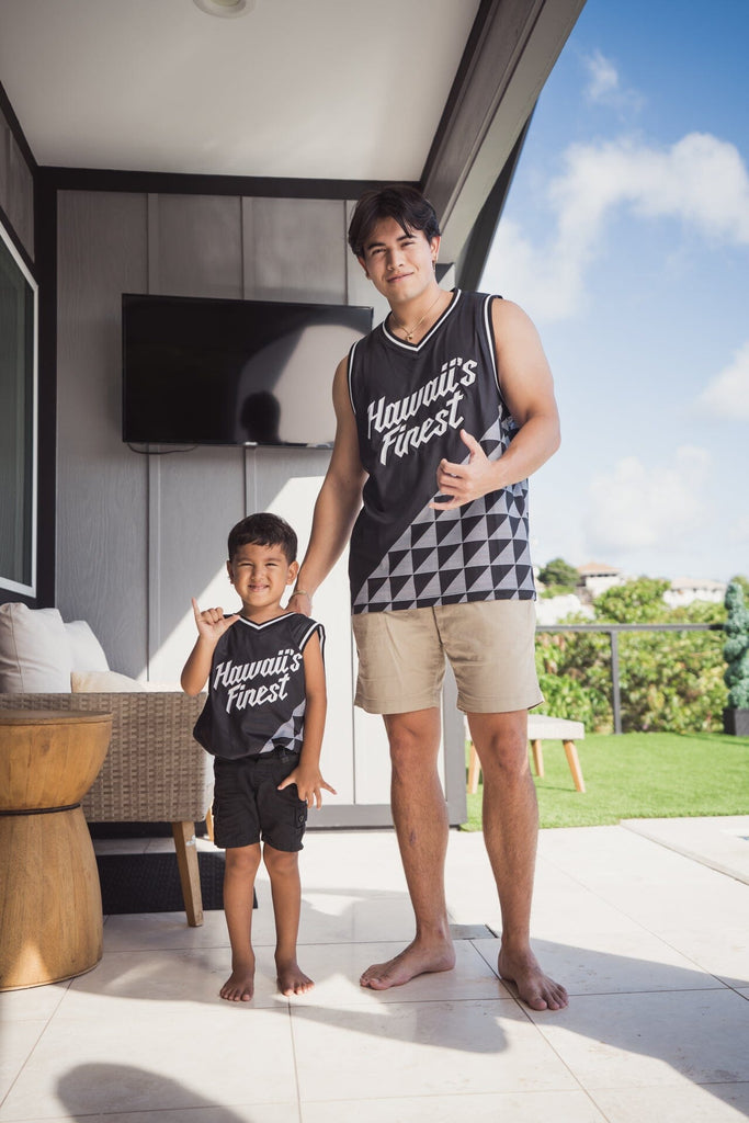 KAULIKE KEIKI BLACK & WHITE JERSEY Shirts Hawaii's Finest X-SMALL 