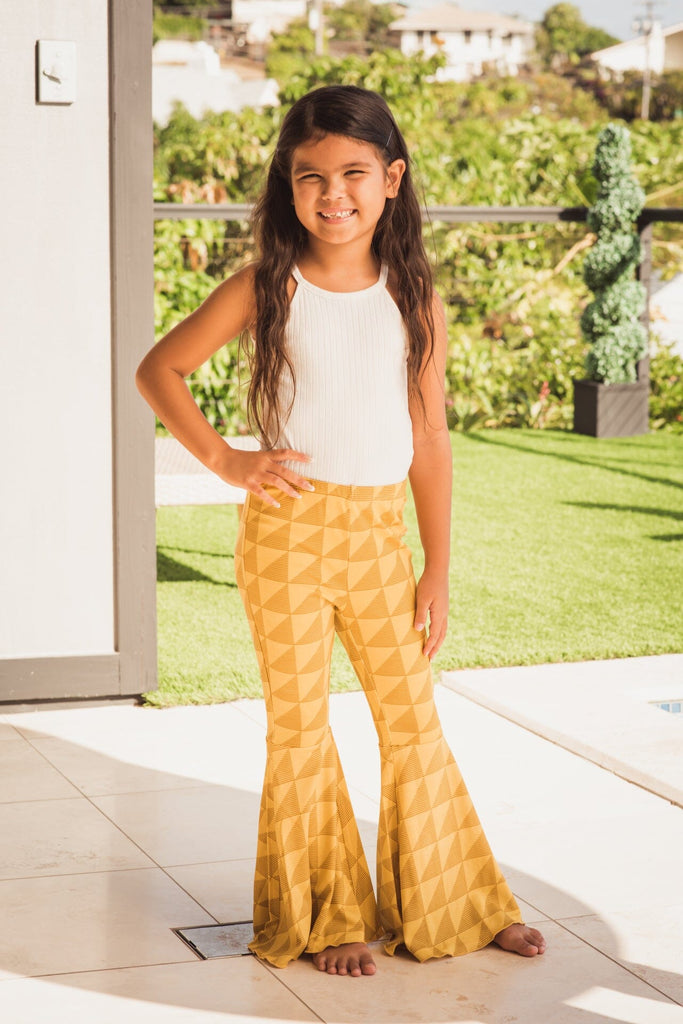 KAULIKE KEIKI YELLOW FLARED PANTS Shirts Hawaii's Finest 