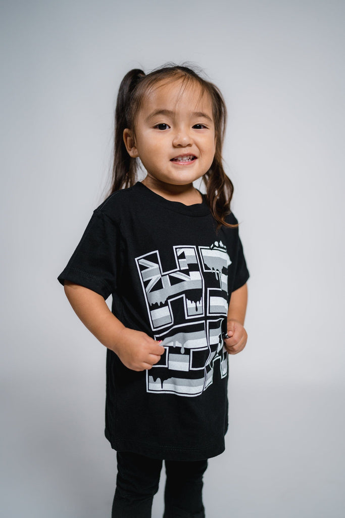 KEIKI LOGO FLAG DRIP GRAY T-SHIRT Shirts Hawaii's Finest XX-SMALL 