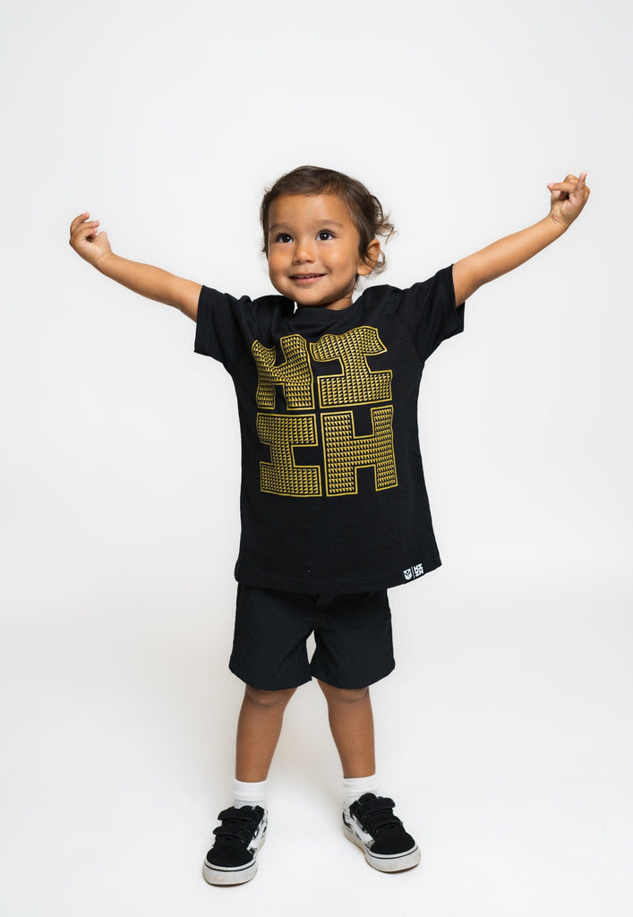 KEIKI LOGO TRIANGLES GOLD T-SHIRT Shirts Hawaii's Finest 