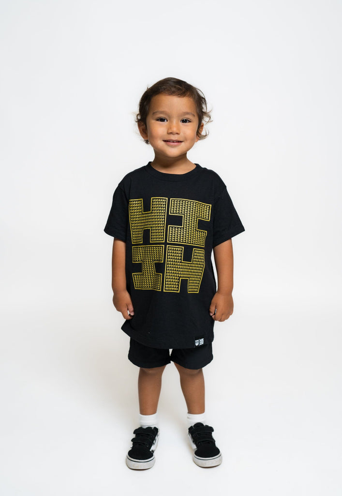 KEIKI LOGO TRIANGLES GOLD T-SHIRT Shirts Hawaii's Finest XX-SMALL 