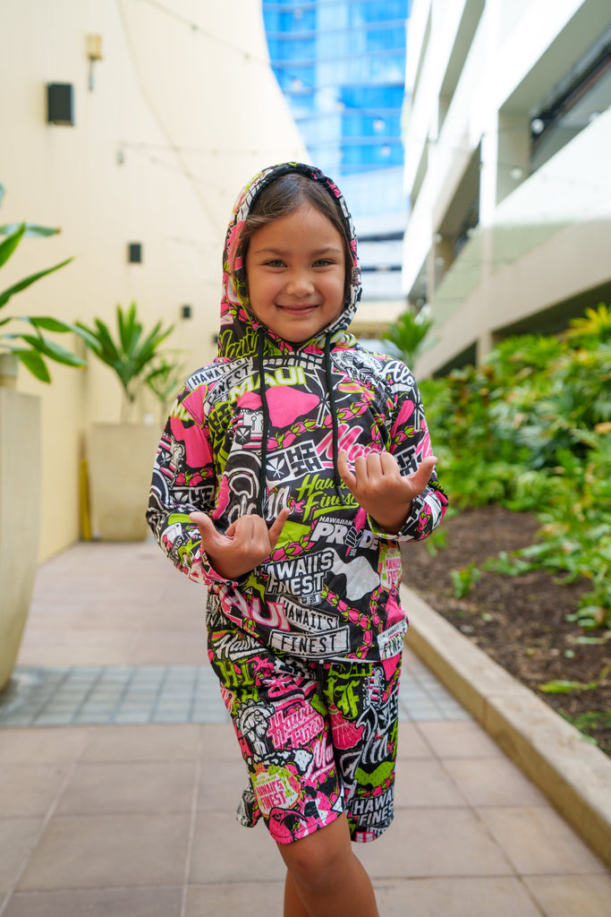 KEIKI MAUI STICKERBOMB DRI-FIT LONGSLEEVE Jacket Hawaii's Finest X-SMALL 