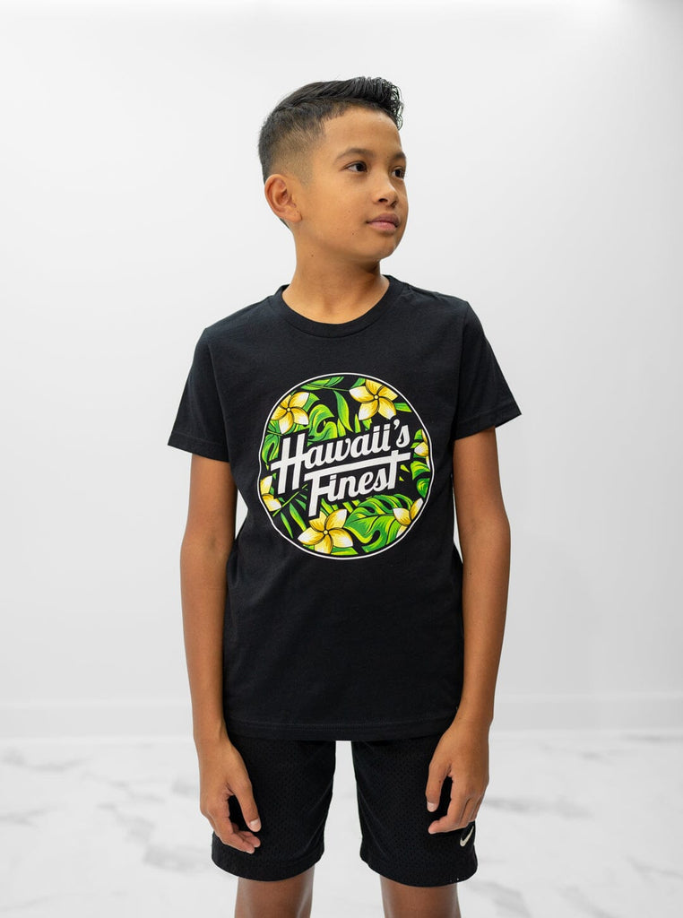 KEIKI PLUMERIA CIRCLE GREEN T-SHIRT Shirts Hawaii's Finest 