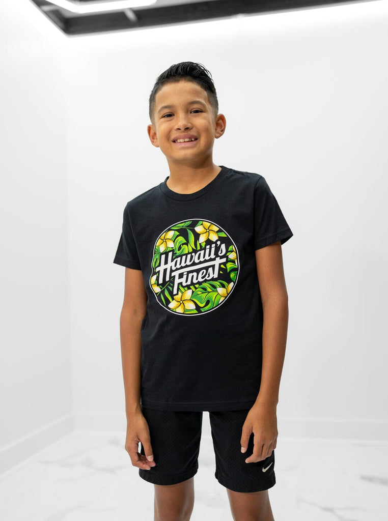 KEIKI PLUMERIA CIRCLE GREEN T-SHIRT Shirts Hawaii's Finest XX-SMALL 