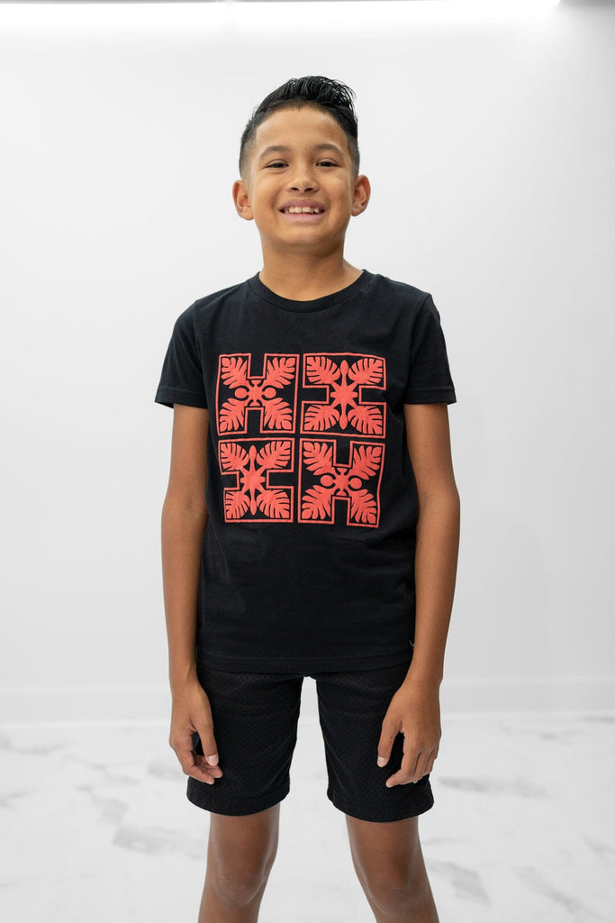 KEIKI QUILT LOGO RED T-SHIRT Shirts Hawaii's Finest XX-SMALL 