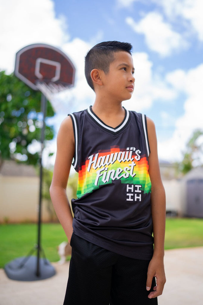 KEIKI RED & GREEN GRADIENT BASKETBALL JERSEY Jersey Hawaii's Finest X-SMALL (4Y) 