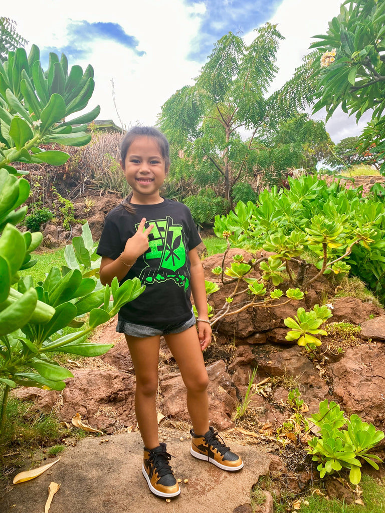 KEIKI SPLIT ISLANDS GREEN T-SHIRT Shirts Hawaii's Finest 