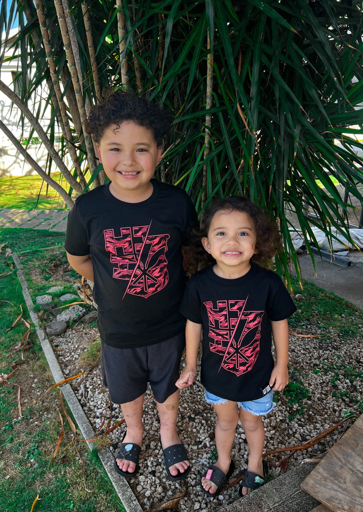 KEIKI SPLIT TIGER RED T-SHIRT Shirts Hawaii's Finest XX-SMALL 