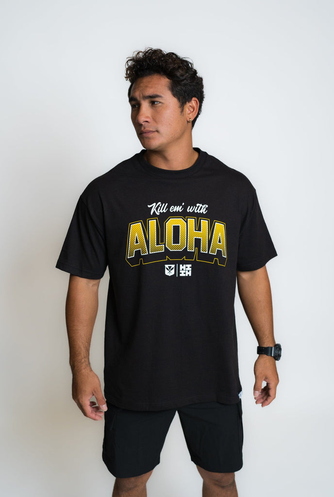 KILL EM YELLOW T-SHIRT Shirts Hawaii's Finest MEDIUM 