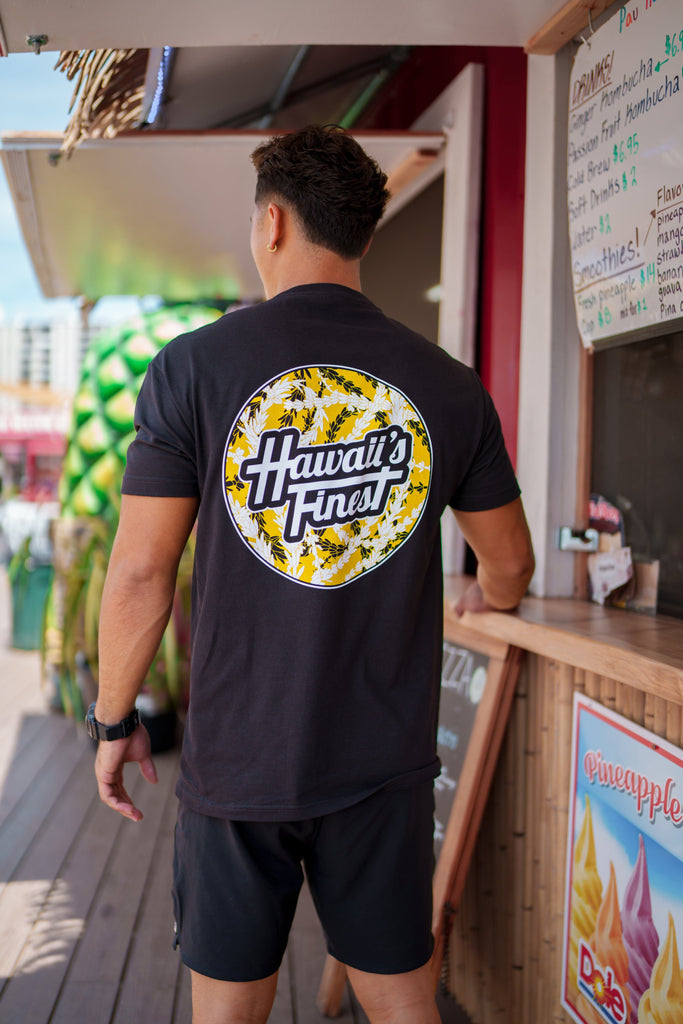 LEI CIRCLE YELLOW T-SHIRT Shirts Hawaii's Finest MEDIUM 