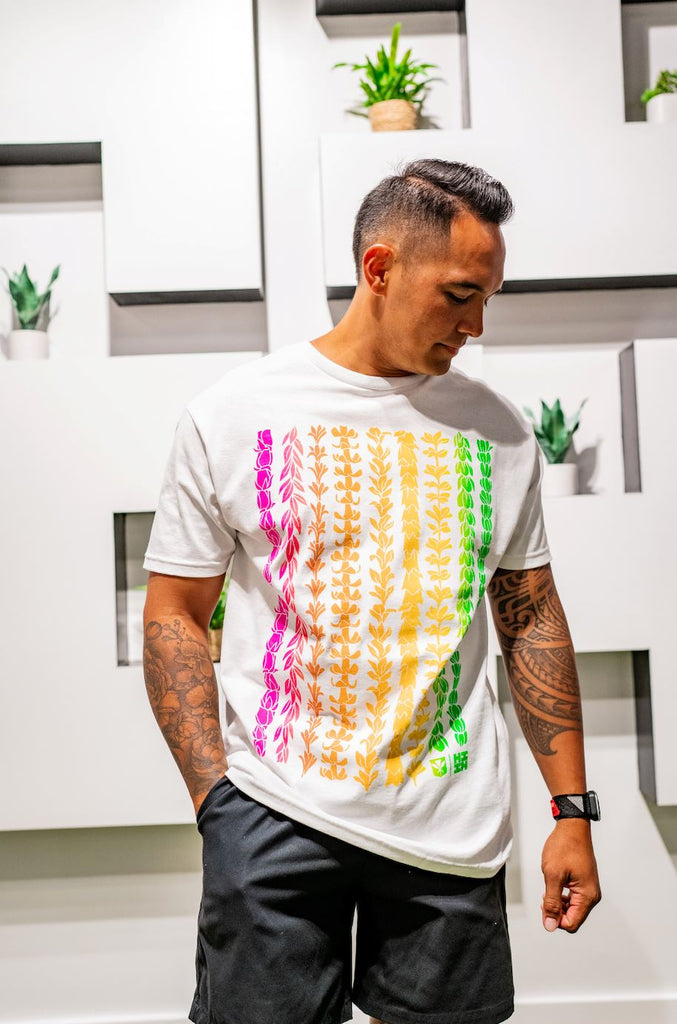 LEIS RAINBOW T-SHIRT Shirts Hawaii's Finest MEDIUM 