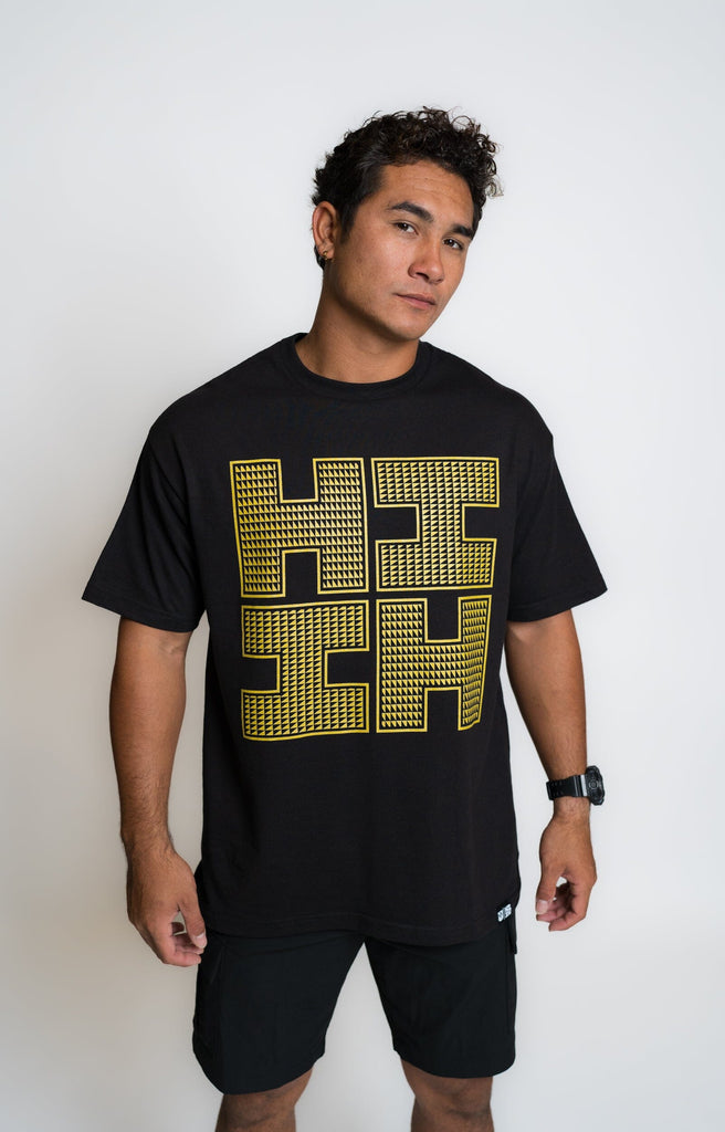 LOGO TRIANGLES GOLD T-SHIRT Shirts Hawaii's Finest MEDIUM 