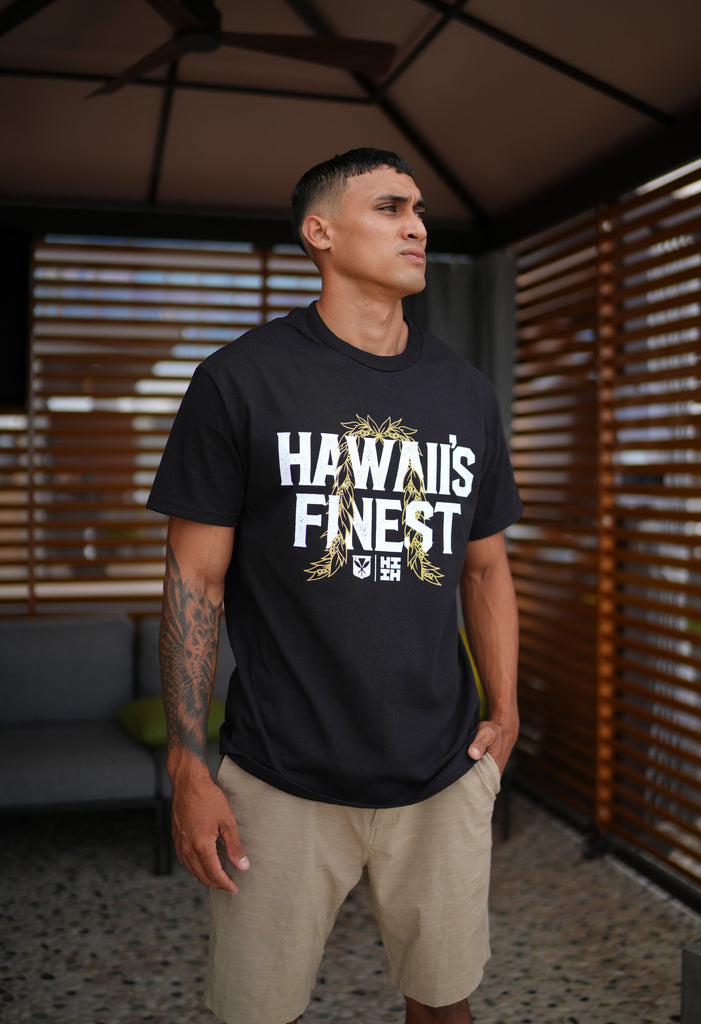 MAILE LEI BLACK T-SHIRT Shirts Hawaii's Finest MEDIUM 