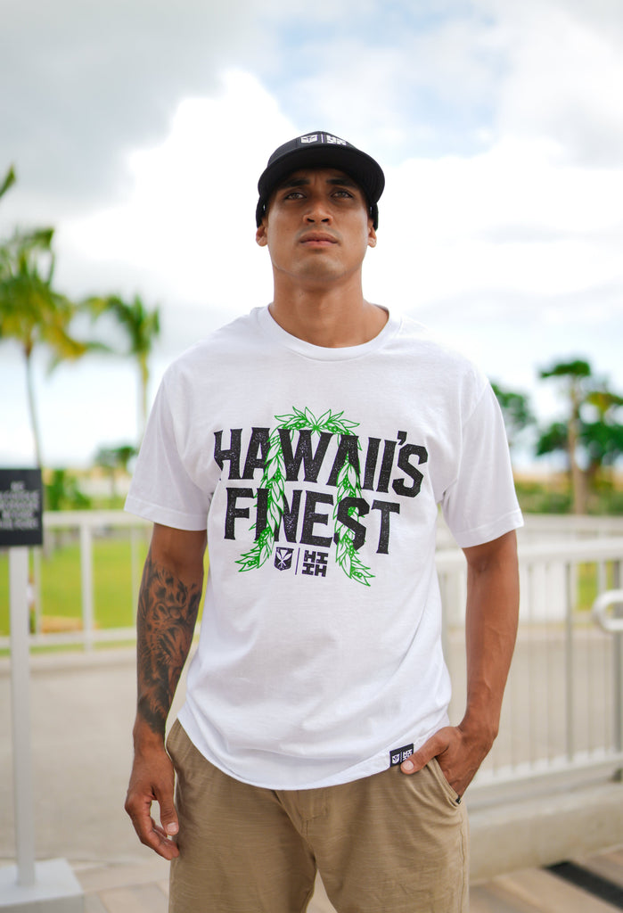 MAILE LEI WHITE T-SHIRT Shirts Hawaii's Finest MEDIUM 