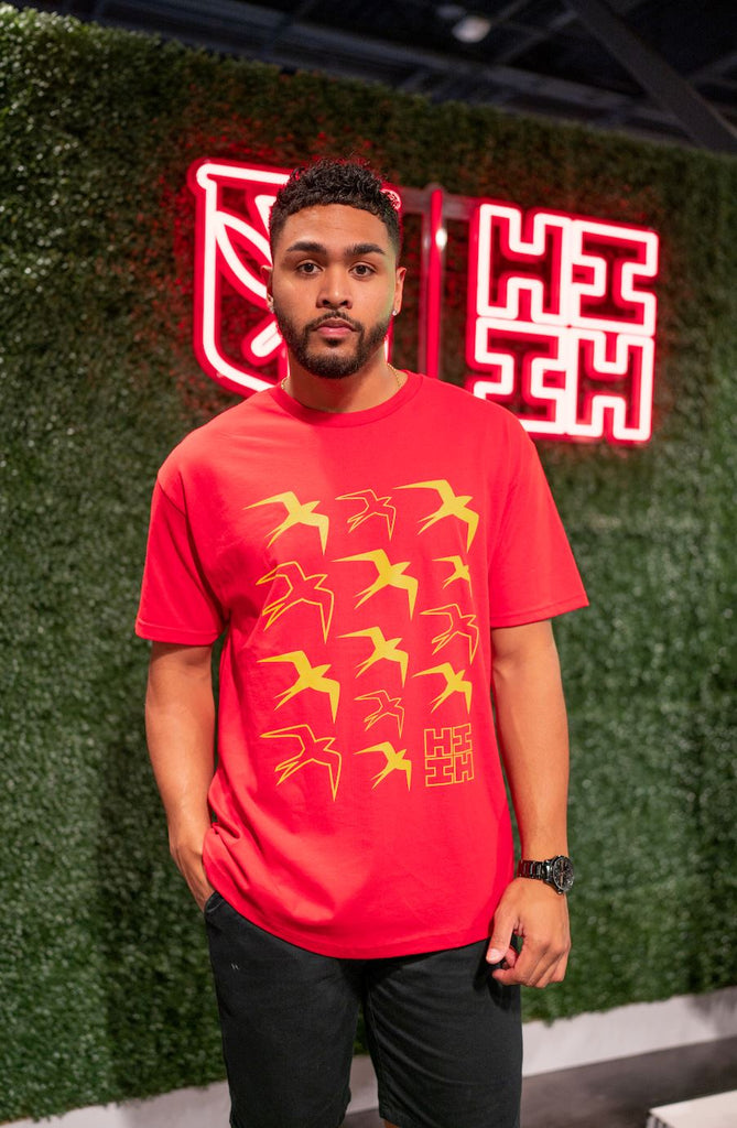 MANU RED & YELLOW T-SHIRT Shirts Hawaii's Finest MEDIUM 