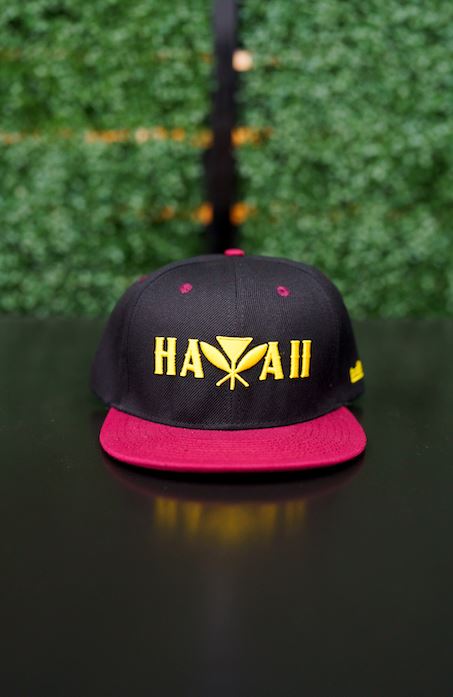 MAROON & YELLOW HAWAII KANAKA HAT Hat Hawaii's Finest 