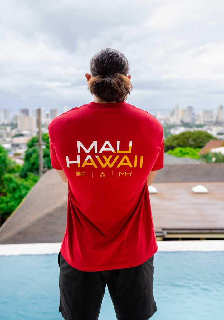 MAU STACK CARDINAL T-SHIRT Shirts Mau Hawaii 