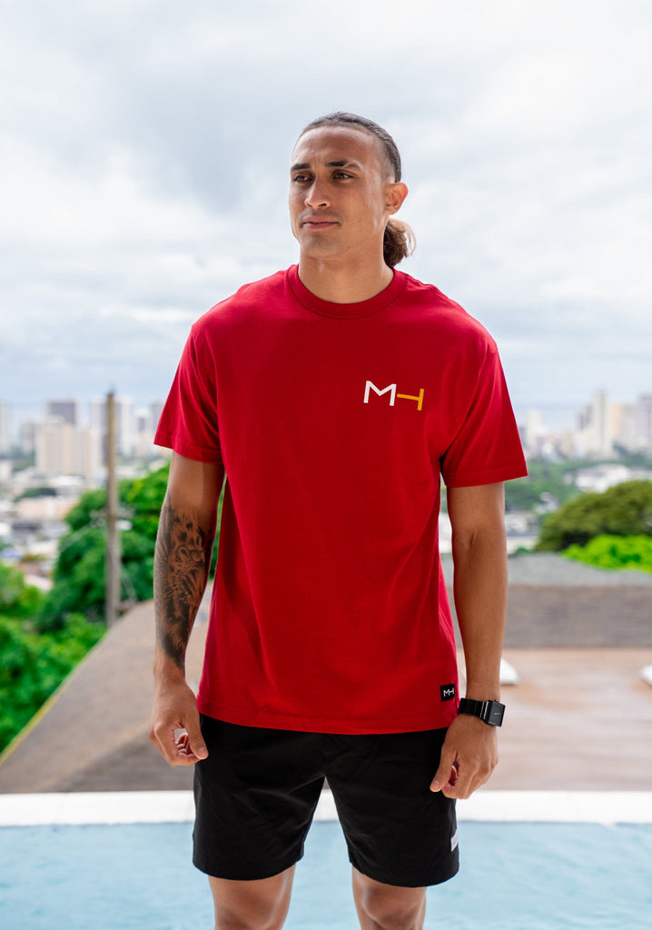 MAU STACK CARDINAL T-SHIRT Shirts Mau Hawaii MEDIUM 