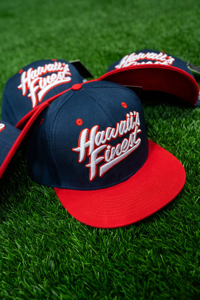 NAVY & RED SCRIPT FINEST HAT Hat Hawaii's Finest 