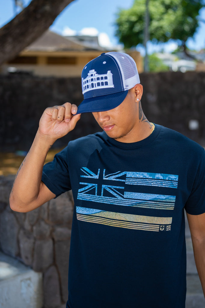NAVY & WHITE PALACE HAT Hat Hawaii's Finest 