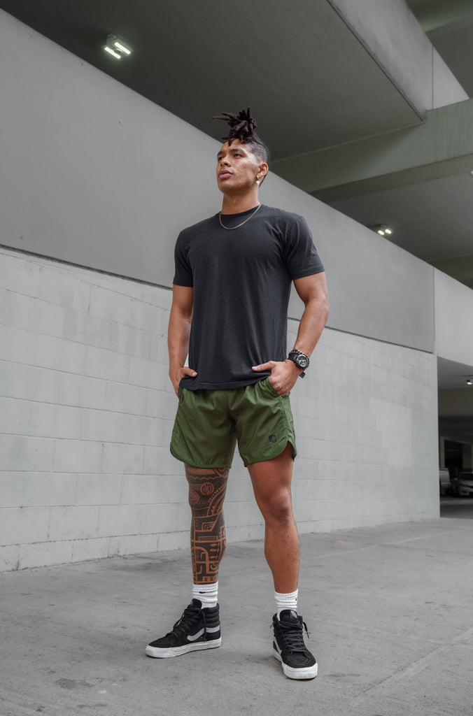 OLIVE GREEN SIMPLE PERFORMANCE SHORTS Shorts Hawaii's Finest SMALL 