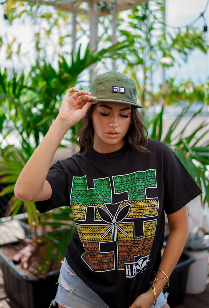 OLIVE SIMPLE LOGO 5-PANEL HAT Hat Hawaii's Finest 