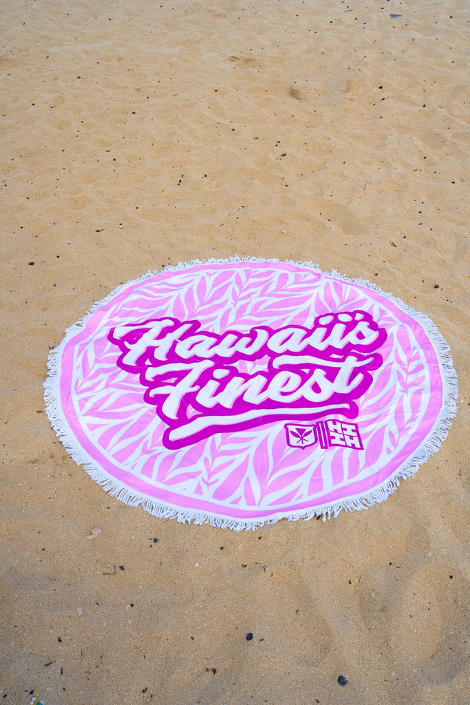PINK LEAVES CIRCLE TOWEL Utility Hawaii's Finest 