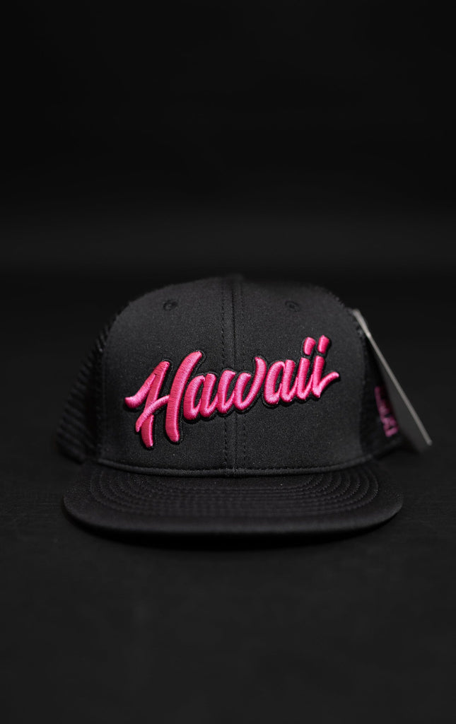 PINK SCRIPT TRUCKER Hat Hawaii's Finest 