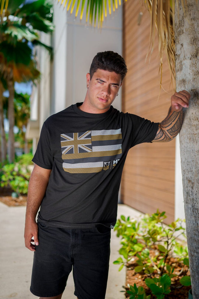 PUFF FLAG BLACK T-SHIRT Shirts Hawaii's Finest 