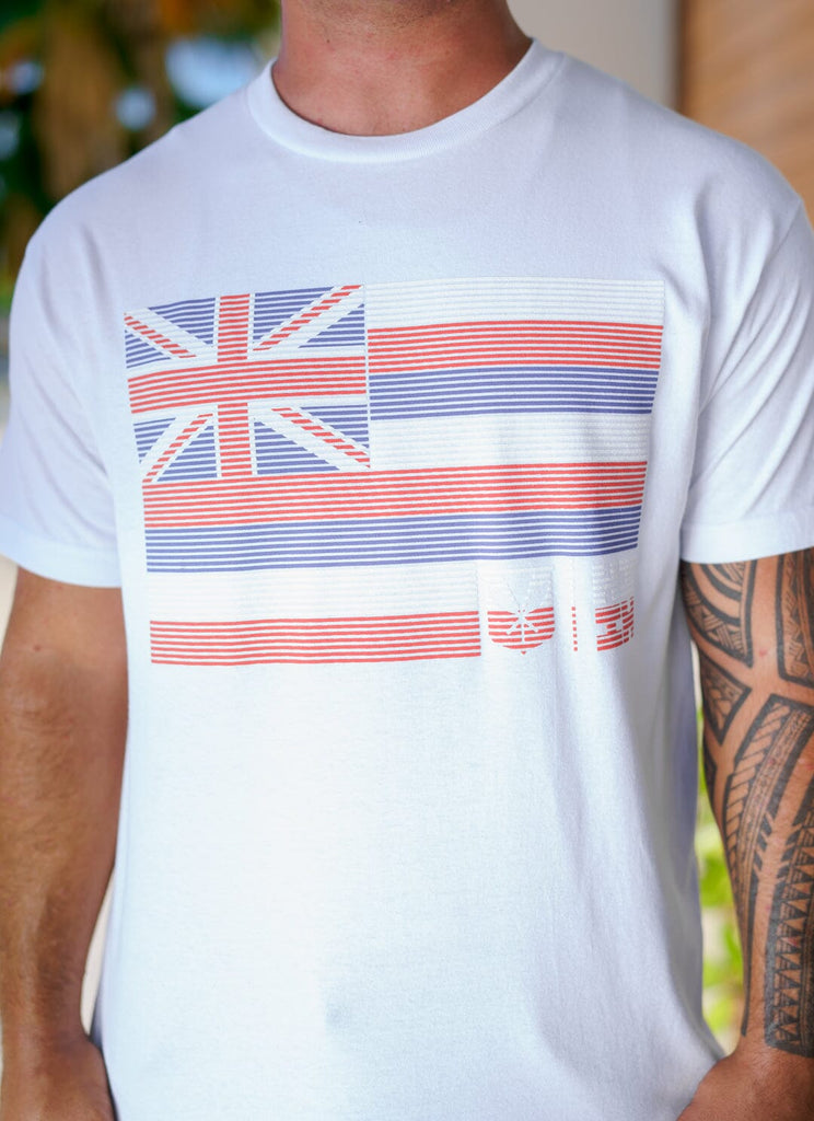 PUFF FLAG WHITE T-SHIRT Shirts Hawaii's Finest 