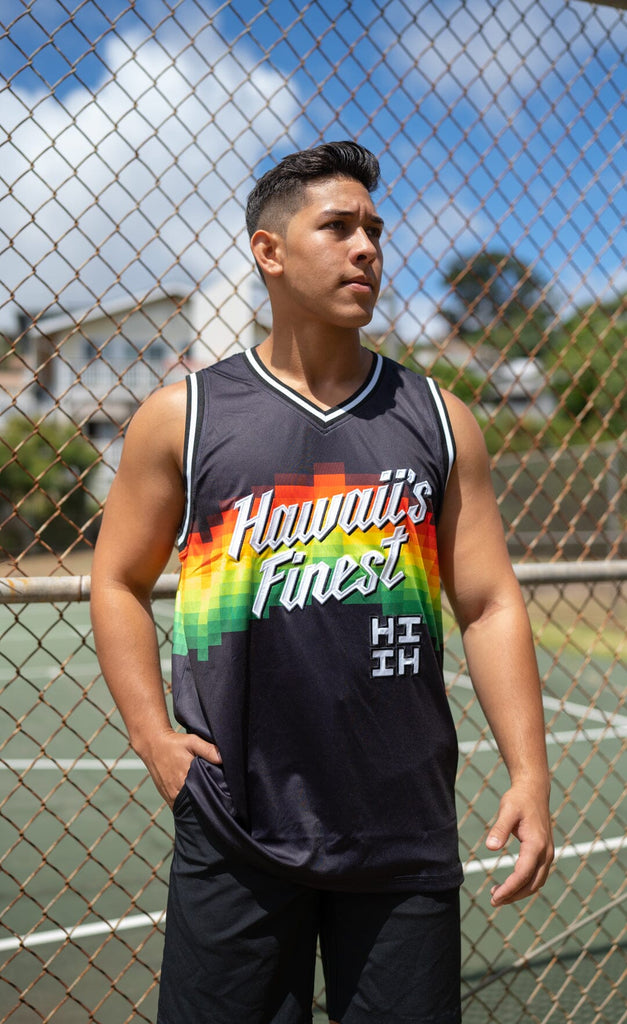 RED & GREEN GRADIENT BASKETBALL JERSEY Jersey Hawaii's Finest SMALL 