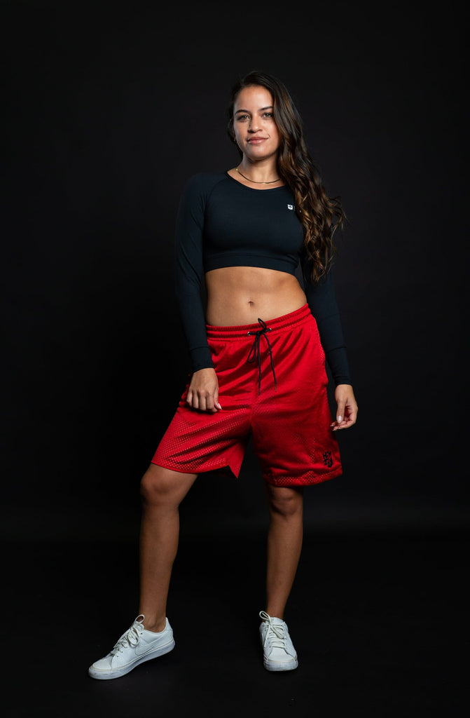 RED SIMPLE MESH SHORTS Shorts Hawaii's Finest SMALL 