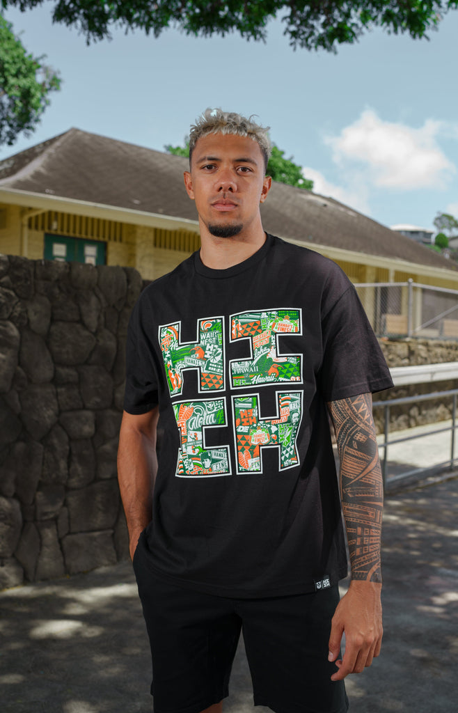 RETRO STICKERBOMB HIFI LOGO T-SHIRT Shirts Hawaii's Finest SMALL 