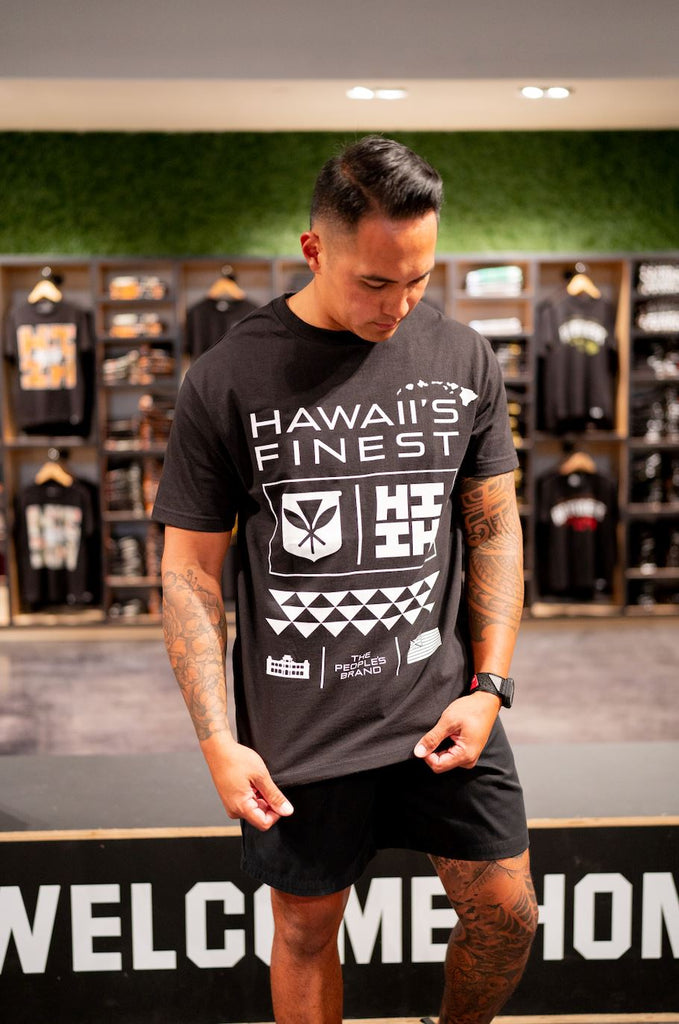 SIMPLE LOGO BW T-SHIRT Shirts Hawaii's Finest MEDIUM 