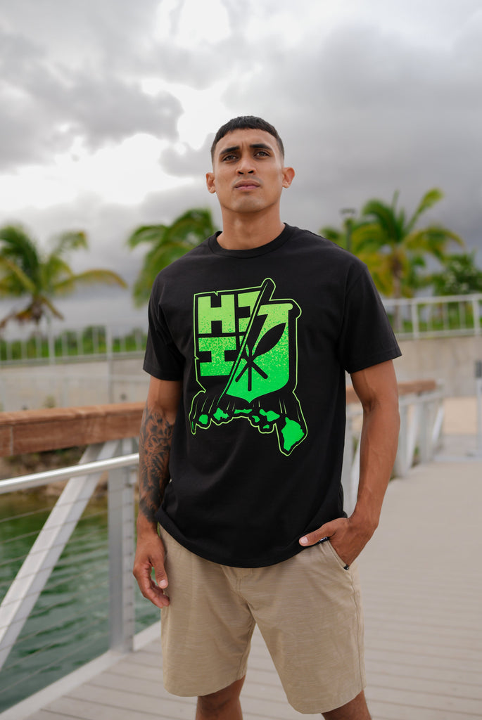 SPLIT ISLANDS GREEN T-SHIRT Shirts Hawaii's Finest MEDIUM 