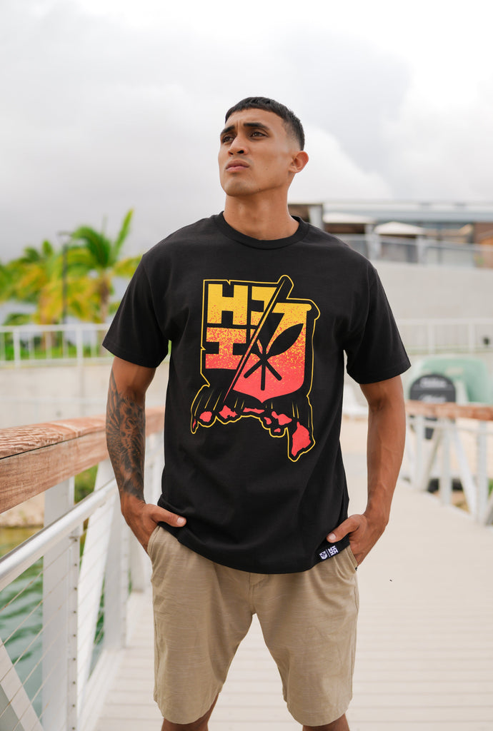 SPLIT ISLANDS RED T-SHIRT Shirts Hawaii's Finest MEDIUM 