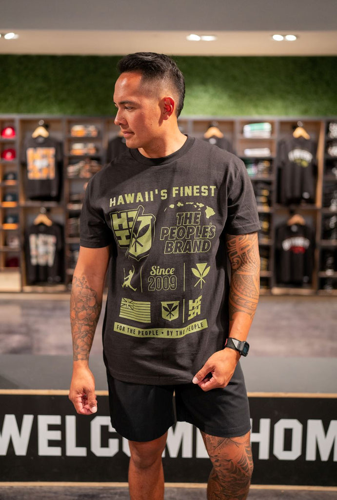 SPLIT LOGO MILITARY T-SHIRT Shirts Hawaii's Finest MEDIUM 