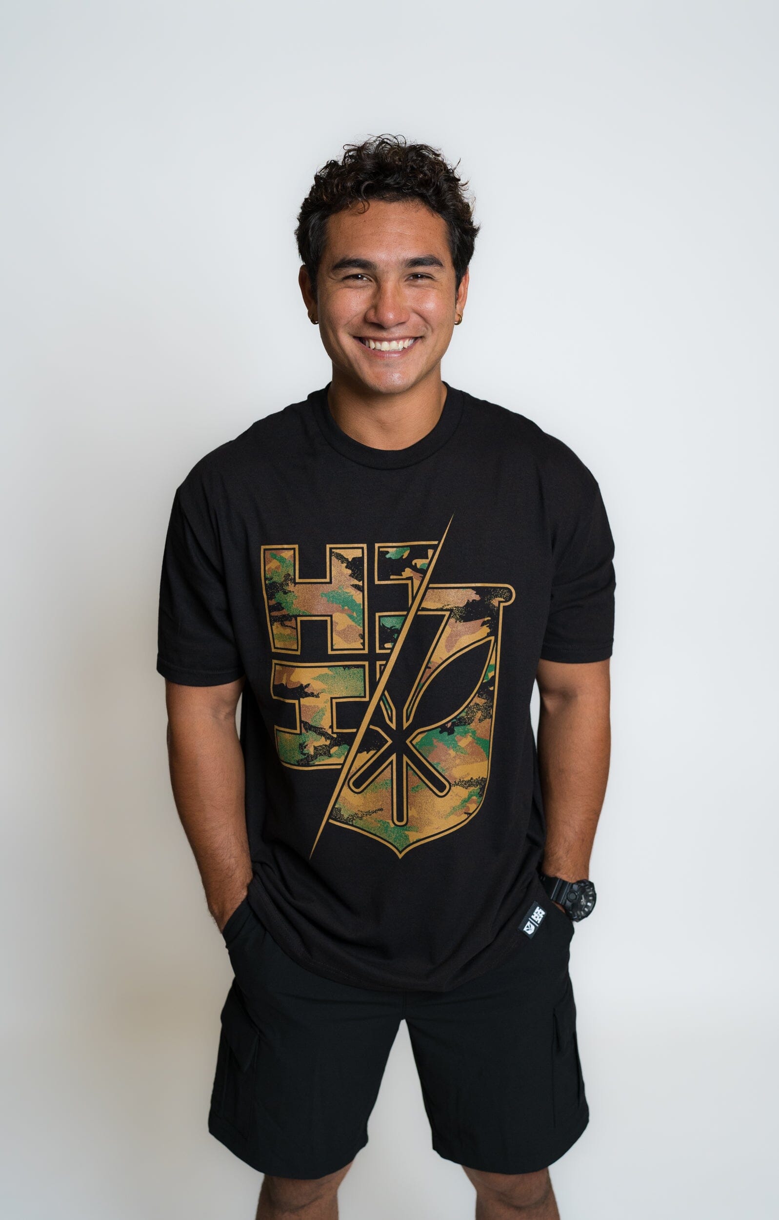 BATTLE CAMO WOODLAND SPLIT LOGO T-SHIRT (ALL SALES FINAL) – Hawaii's Finest