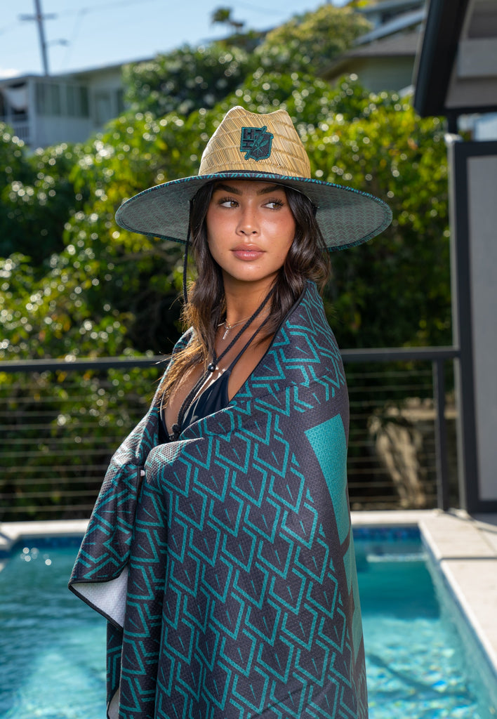 TEAL SCALES STRAW HAT Hat Hawaii's Finest 