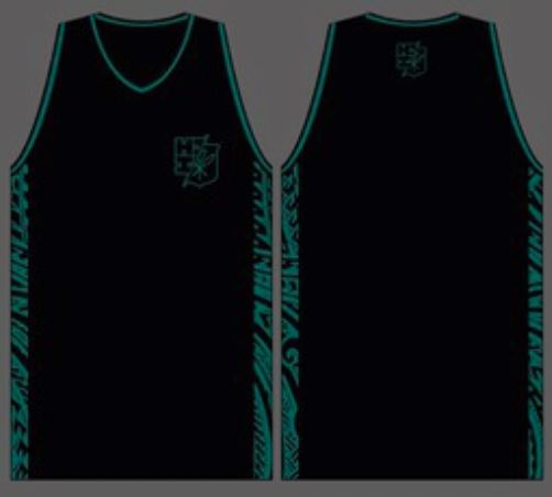TEAL TRIBAL POLY FEST KEIKI BASKETBALL JERSEY Jersey Hawaii's Finest X-SMALL (4Y) 