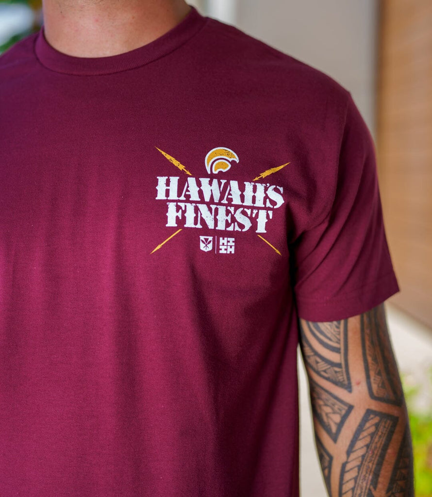 WAR BURGUNDY T-SHIRT Shirts Hawaii's Finest 