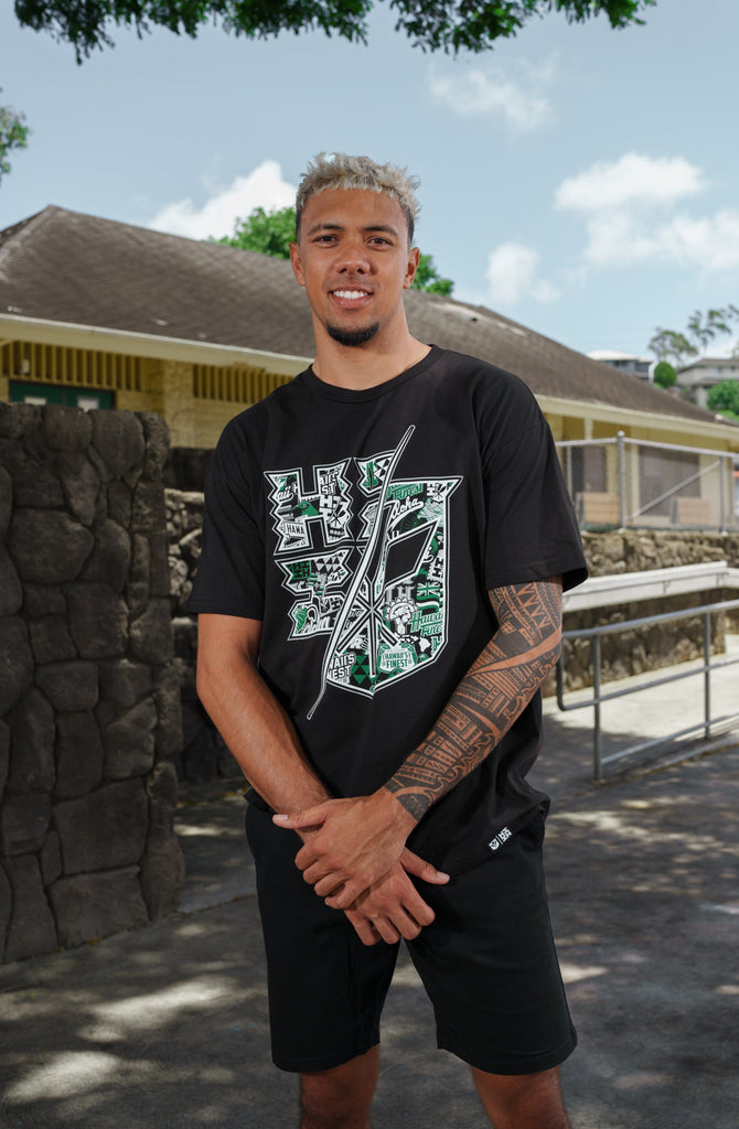WARRIOR STICKERBOMB SPLIT LOGO T-SHIRT Shirts Hawaii's Finest SMALL 