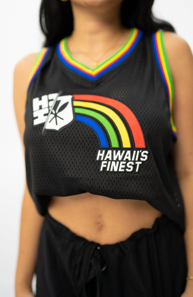 WOMEN'S BLACK RAINBOW BASKETBALL JERSEY Jersey Hawaii's Finest 
