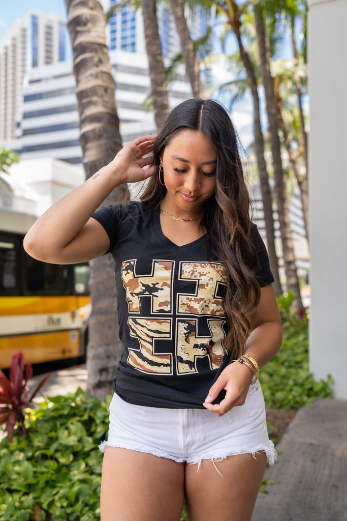 WOMEN'S CAMOLLAGE DESERT TOP Shirts Hawaii's Finest SMALL 